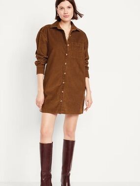 Old Navy Corduroy Mini Shirt Dress